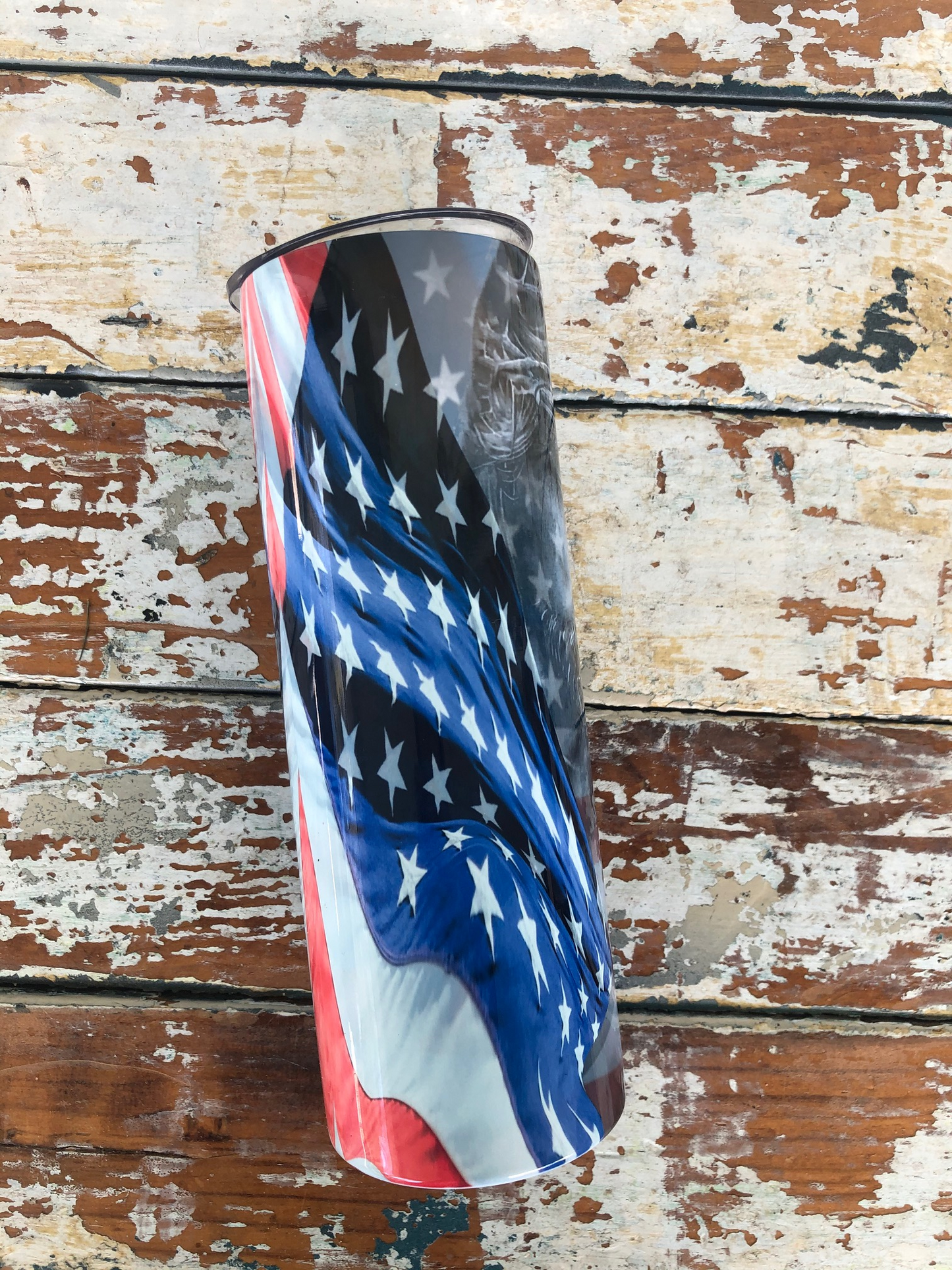 Jesus Christ with Cross and Flags 20oz. Tumbler Cup