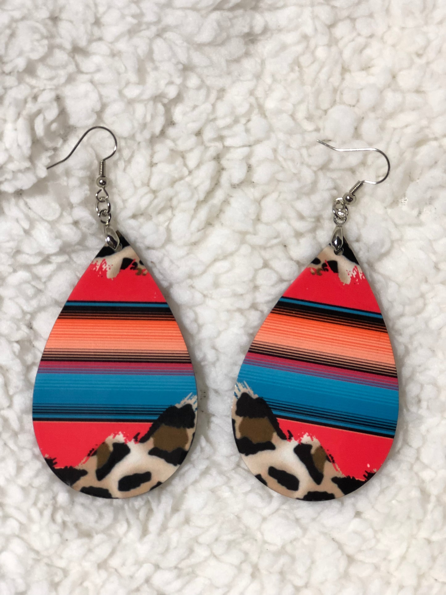 Serape and Leopard Print Earrings