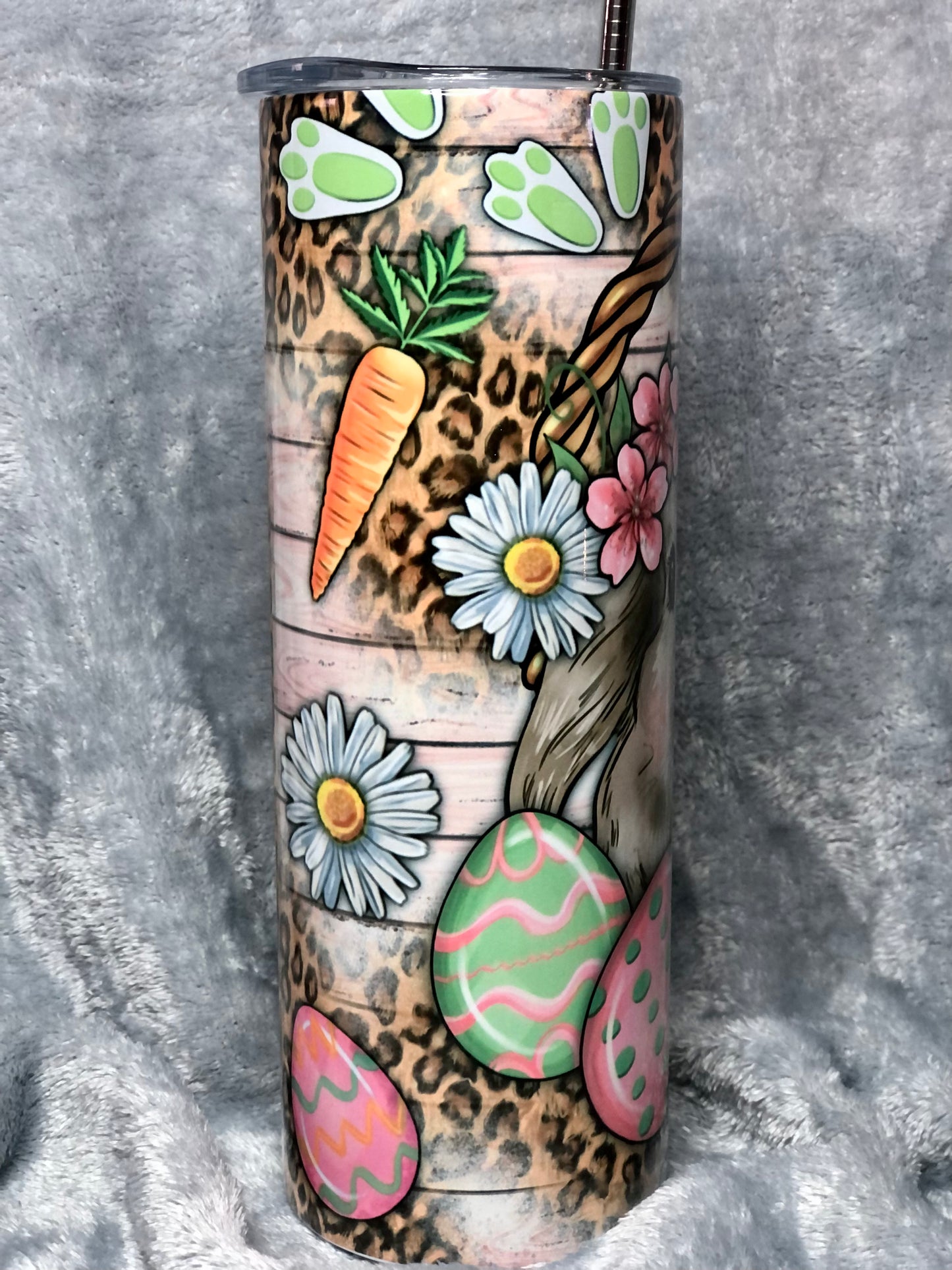 Easter Bunny with Leopard Print 20oz Tumbler
