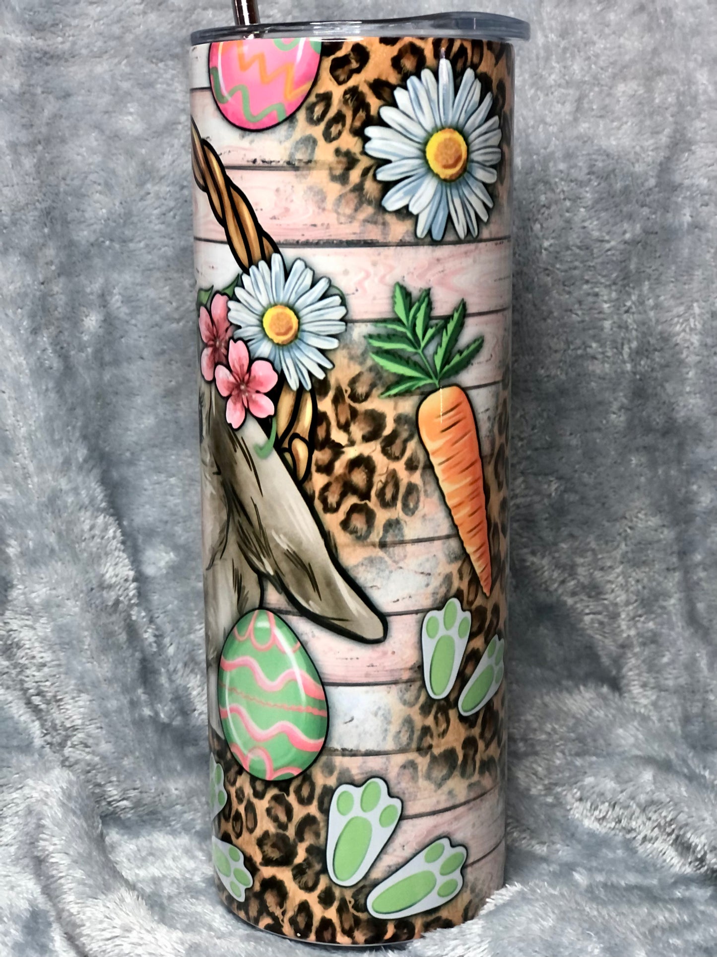 Easter Bunny with Leopard Print 20oz Tumbler