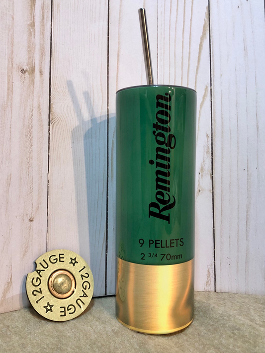 Remington Shotgun Shell Tumbler Cup and 12 Gauge Car Coaster