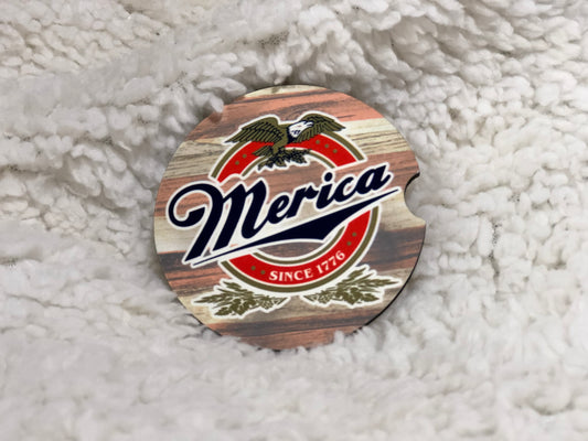 Merica Car Coasters - Set of 2