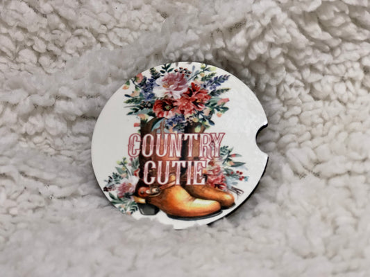Country Cutie Car Coasters - Set of 2