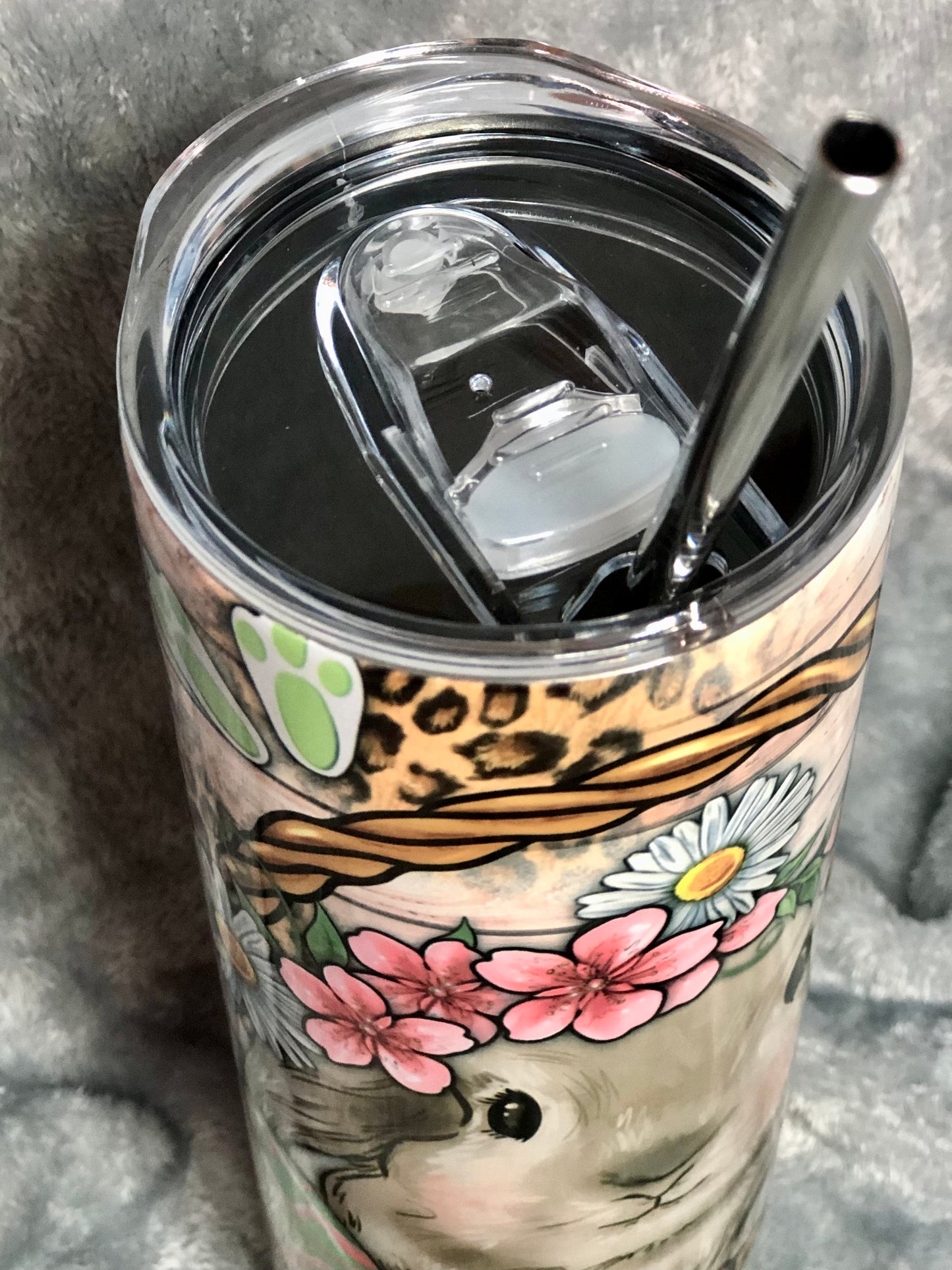 Easter Bunny with Leopard Print 20oz Tumbler